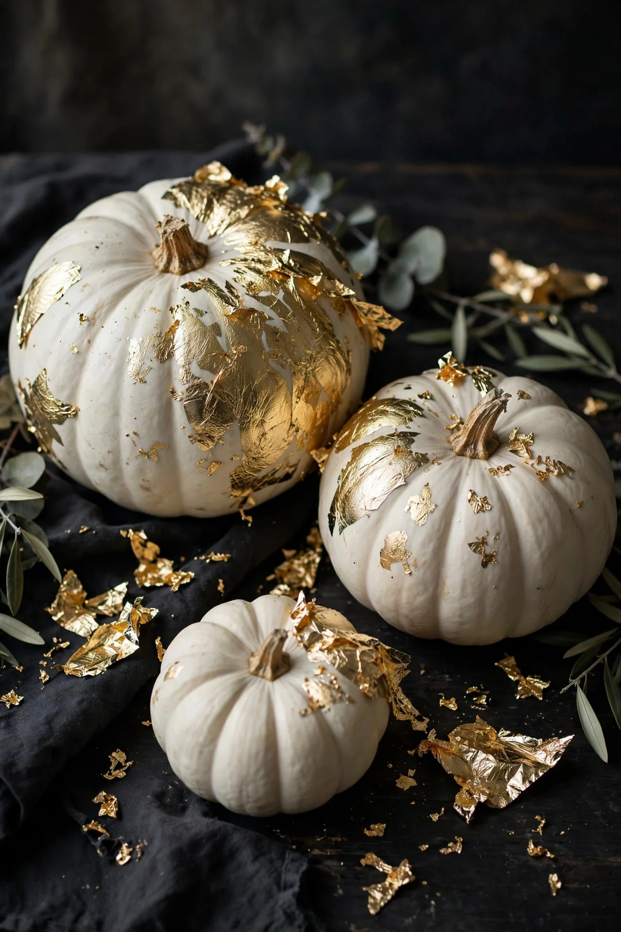 Gold leaf pumpkins