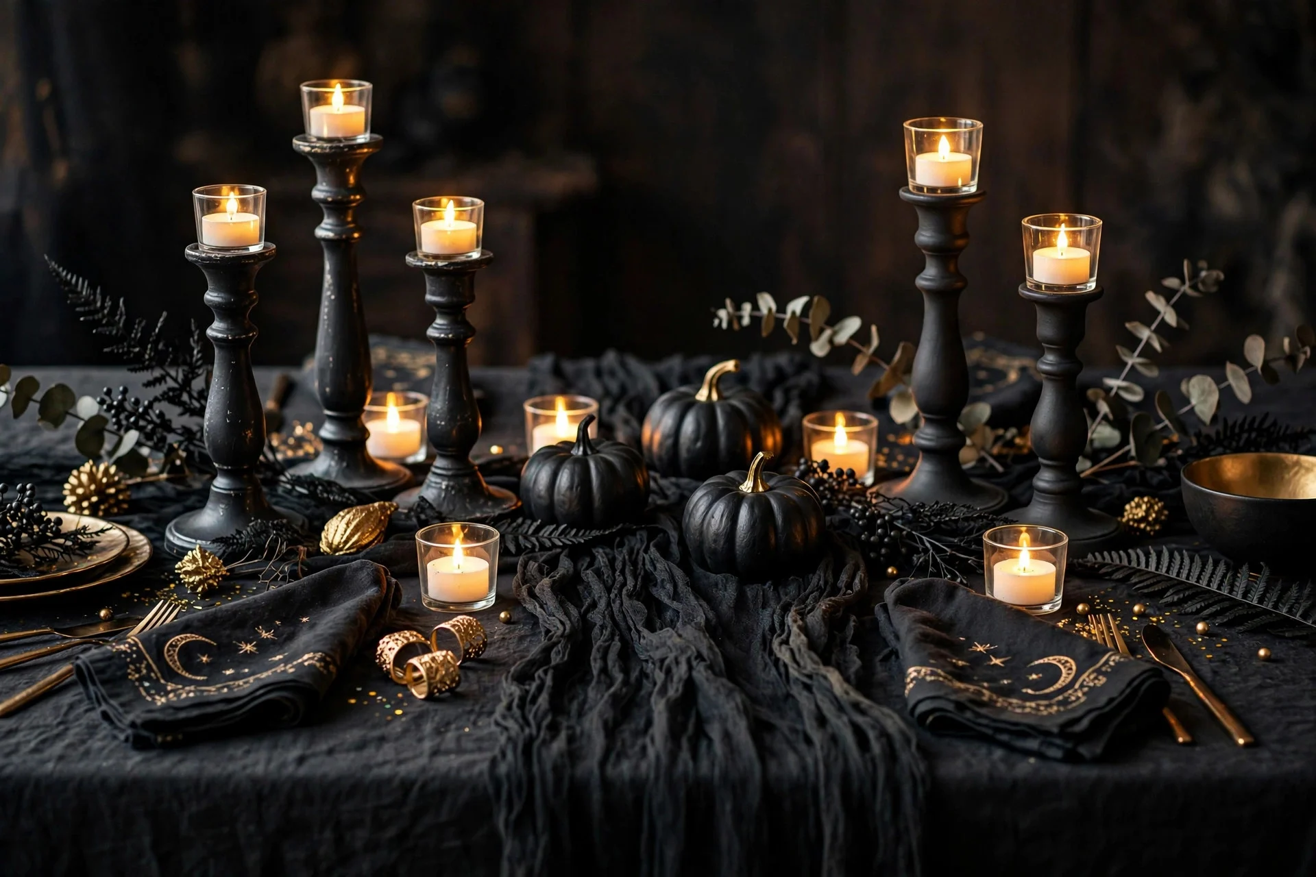 Budget Halloween tablescape styled with dollar-store finds